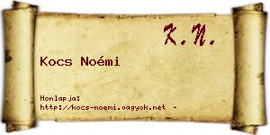 Kocs Noémi névjegykártya