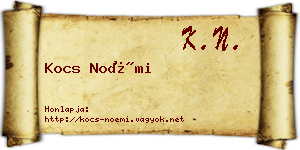 Kocs Noémi névjegykártya